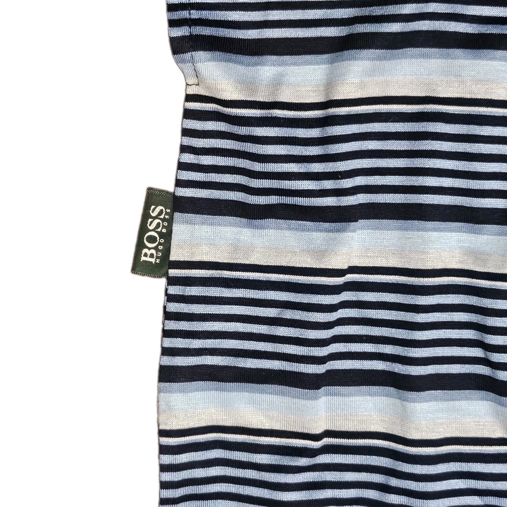 Hugo Boss Golf Men Blue Striped Polo Shirt Ben B 870 Made in Italy NWT Size L - Picture 3 of 8